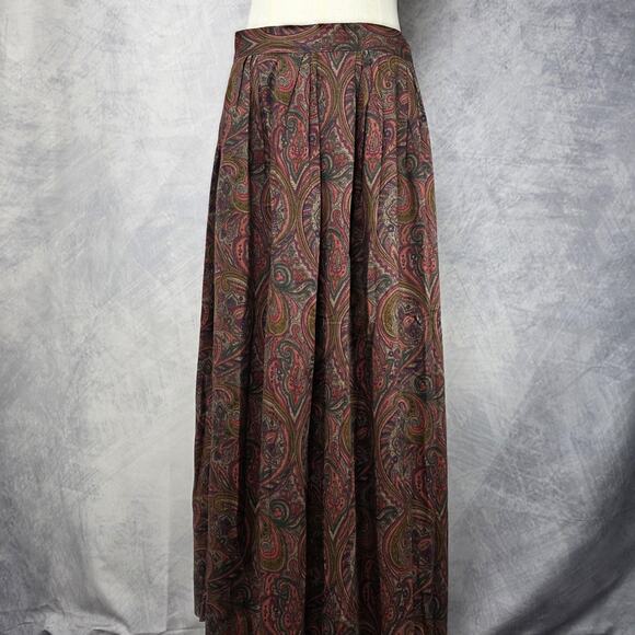 Ashley Brooke Dresses & Skirts - Vintage Ashley Brooke Skirt Womens 14 Multicolor Paisley Rayon Maxi Made USA